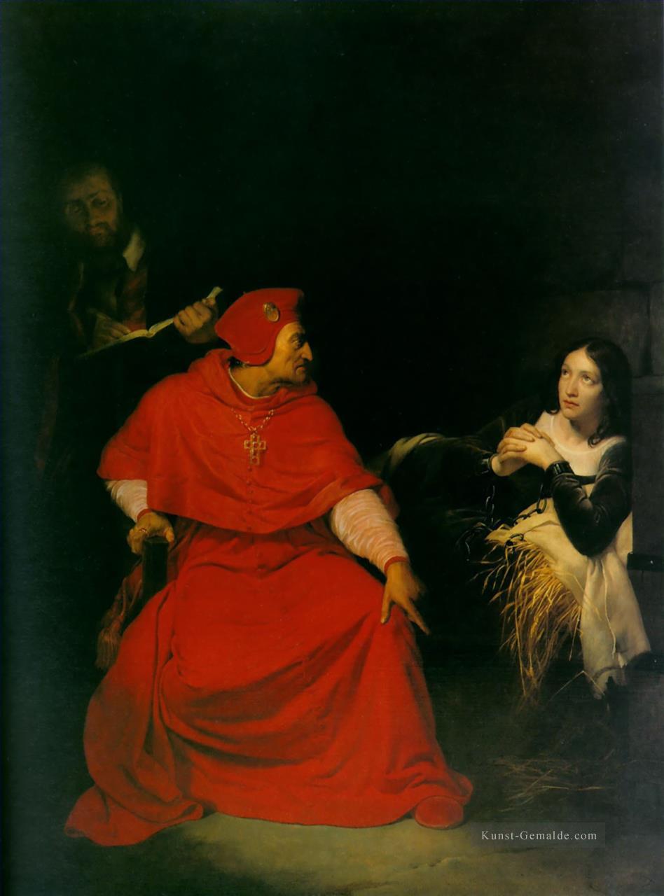 Jeanne arc im Gefängnis 1824 Geschichte Hippolyte Delaroche Ölgemälde